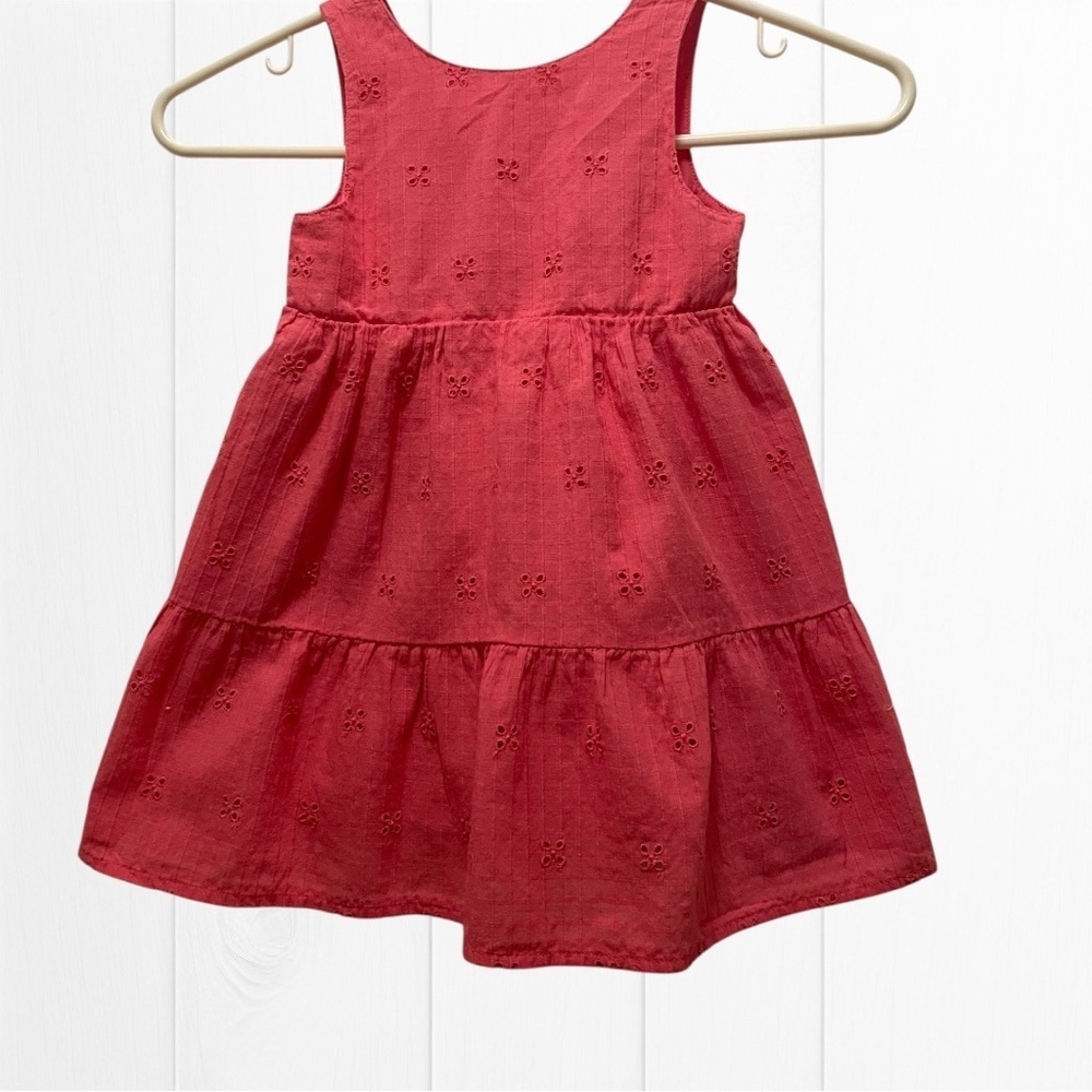 Cat & Jack Pink Eyelet Sleeveless Tiered Sundress Scoop Neck